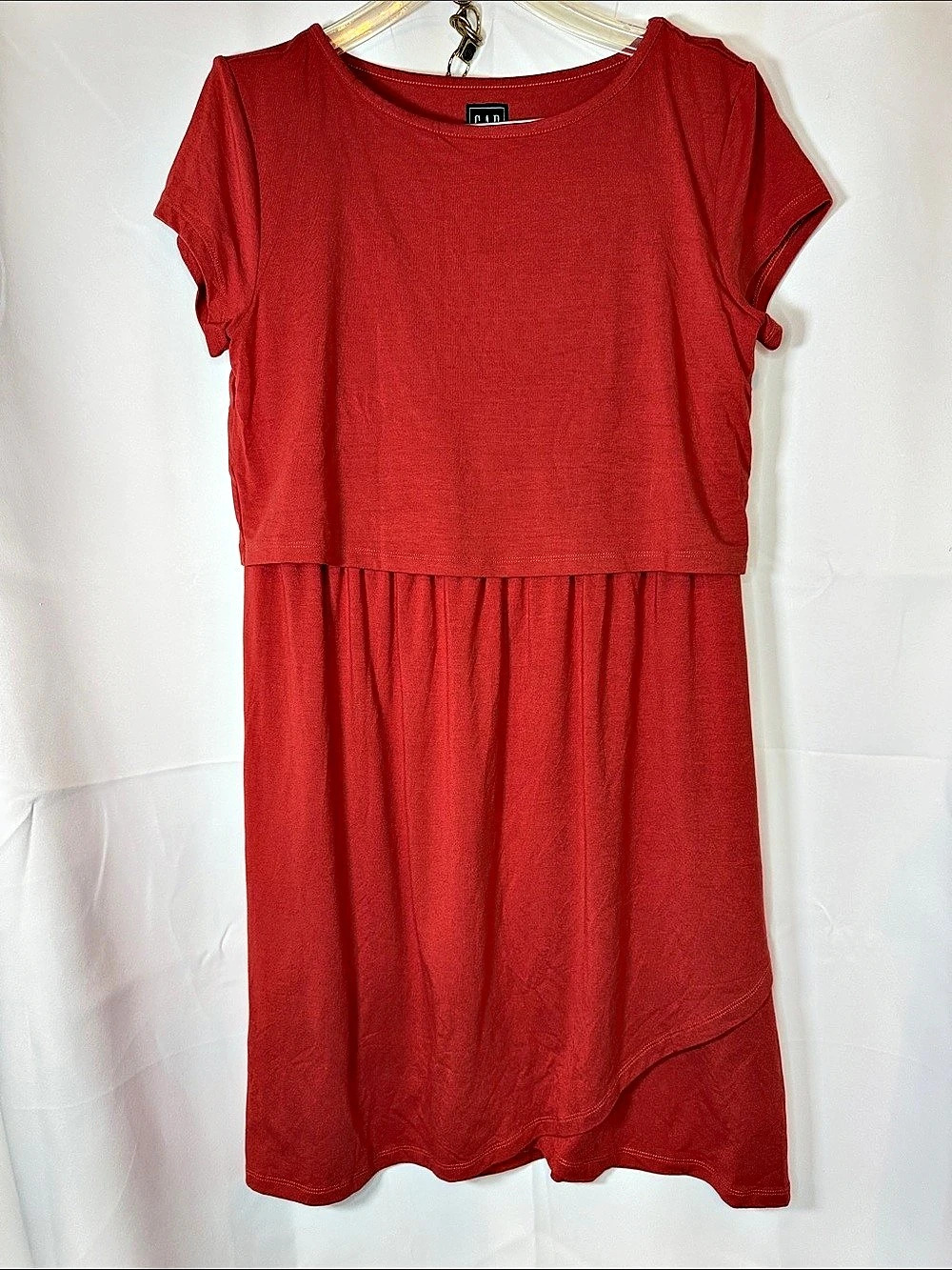 Gap Maternity Overlay Nursing Dress Midi Red Medium NWT size M